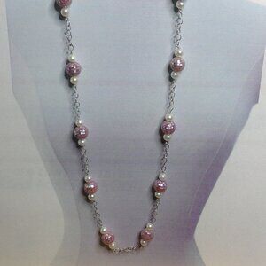 Natural Abalone Faceted Shell Beads and Freshwater Pearl Necklace and Earring